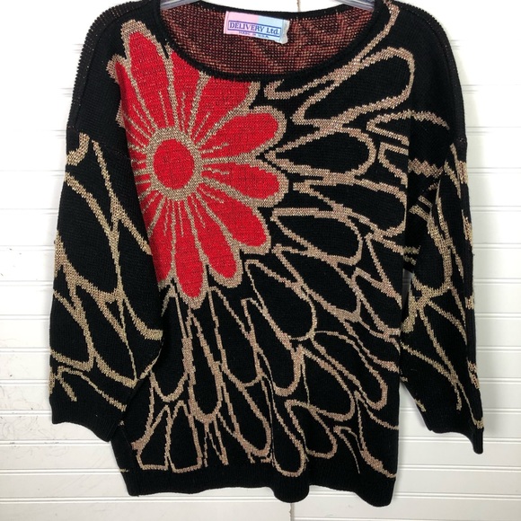 Vintage Made in USA All-Over Graphic Sweater - Picture 1 of 6